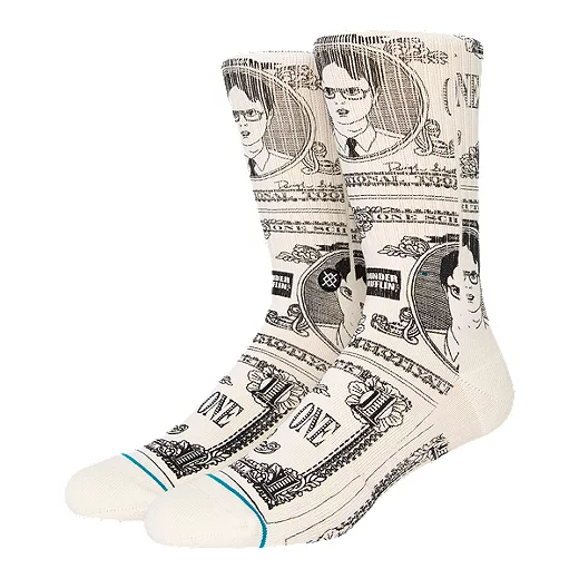 Stance Men's The Office Schrute Bucks Crew Socks 3 Stance Men's The Office Schrute Bucks Crew Socks
